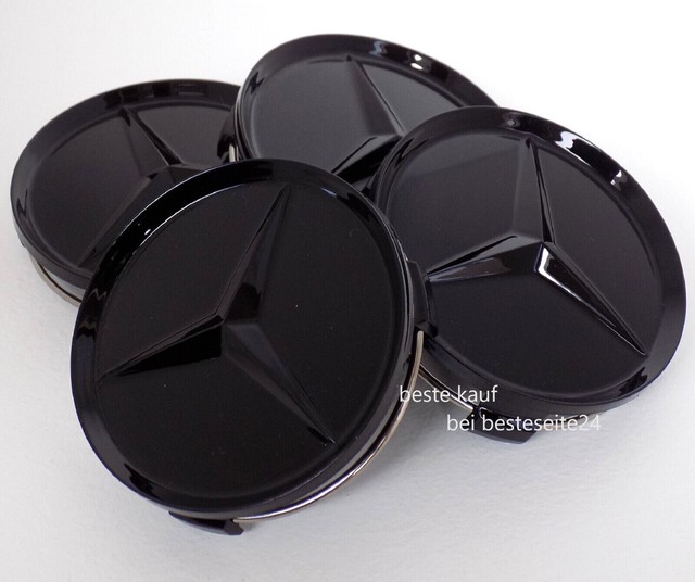 NEU! 4x75mm für Mercedes-Benz Nabendeckel Nabenkappen Hochglanz Schwarz NEU! 4x75mm für Mercedes-Benz Nabendeckel Nabenkappen Hochglanz Schwarz