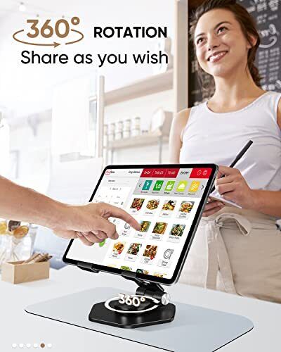 Soporte para Tablet para Escritorio, Soporte Giratorio para iPad con 360 Negro Tipo Giratorio - Imagen 3 de 7