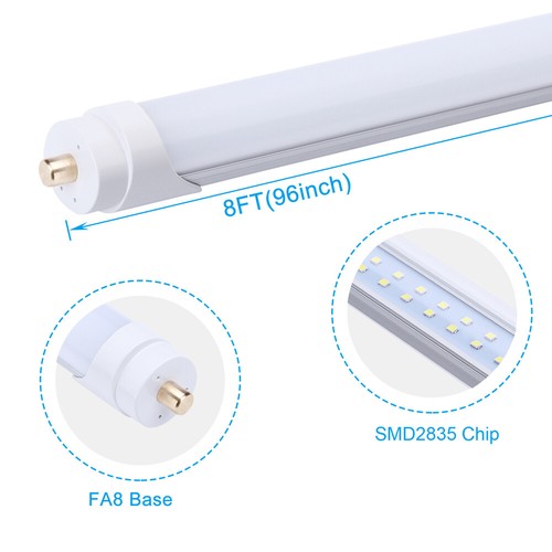 T8 8FT Led Tube Light Bulbs FA8 Single Pin 45W 65W 90W 8 Foot Led Shop Lights - Picture 4 of 18