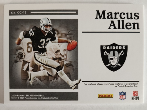 2020 Encased Marcus Allen CC-15 Century Collection Jersey /25 Player Worn - Picture 2 of 2
