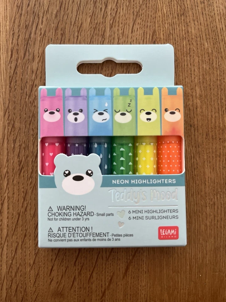 Legami 6 Mini Neon Highlighter / Textmarker NEU und OVP