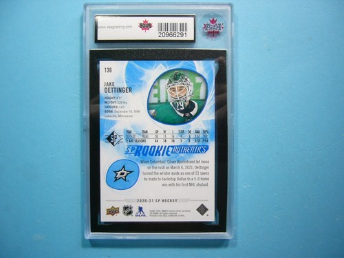 2020/21 UPPER DECK SP AUTHENTICS BLUE #136 JAKE OETTINGER ROOKIE RC KSA 10 GEM - Picture 2 of 2