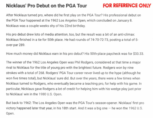 Jack Nicklaus 1962 Pro Debut Age 21 PSA Authentic Period Photo Type III LA Open - Picture 7 of 7