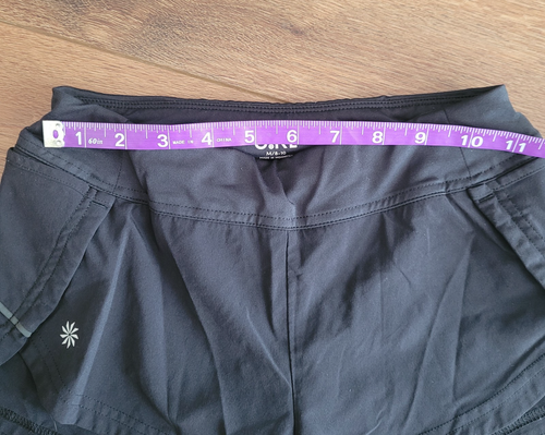 Athleta Girl Shorts M 8/10 Built In Brief 3 Pocket Black Active Athletic Running - Picture 8 of 16