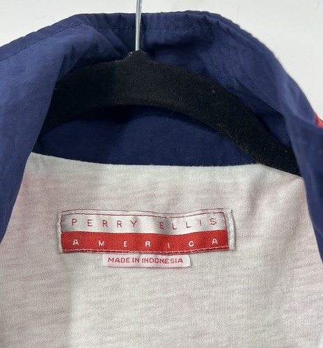 Vintage Perry Ellis America Spell Out Color Block Windbreaker Jacket Oversized S - Picture 4 of 8