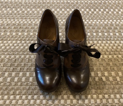 NAYA Jasper High Heel Oxfords Ribbon Lace-up Leather Pumps 9 * Anthropologie * - Picture 2 of 11