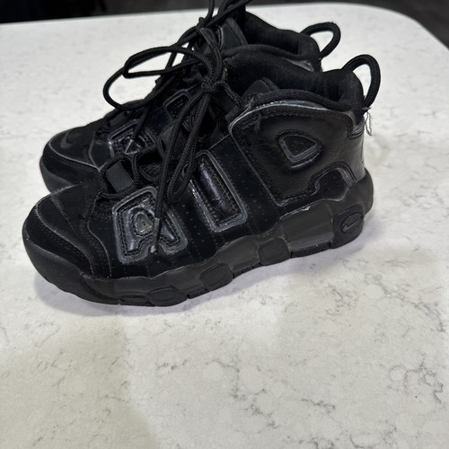 Nike Air More Uptempo Mid Black Anthracite - FQ7733-001 Youth Shoes Size 2Y - Picture 2 of 7