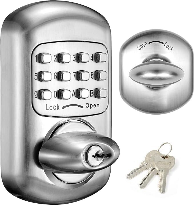 Keyless Deadbolt Keypad Entry Door Lock Zinc Alloy Sabbath Mechanical Lock  -image