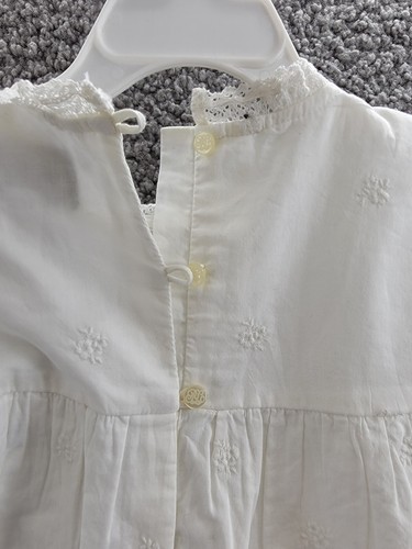 Ralph Lauren Embroidered Voile Top Girls' 6 White Collared Ruffled Button Back - Bild 10 von 17