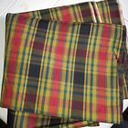 Brown-Red-Yellow Plaid (3-yds) Cotton Blend Fabric Remnant Clothing Drapes New