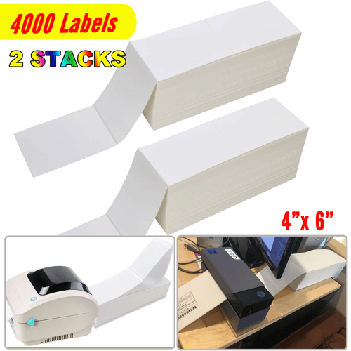 4000 4X6 Fächerfaltung Direkte Thermische Versandetiketten für Zebra & Rollo Drucker - Bild 3 von 12