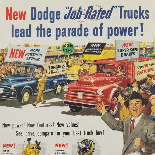 1953 Dodge Job Rated Trucks Farm Flat Stake Bed photo art decor vintage print ad