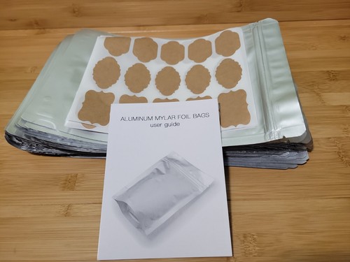 50 Sacchetti 1 QUARTO-Spessore 7,4 Mil-7"x10" Sacchetti Mylar Ermetici Sigillabili Sottovuoto - Foto 5 di 5