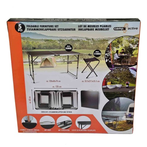 Camping-Sitzgarnitur von camp active klappbar 4 Pers. Festival Picknick leicht - Bild 6 von 9