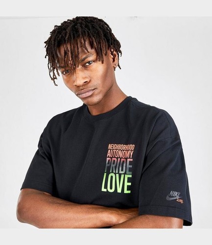 Nike Mens LA CIty Edition Lauren Halsey Pride Love T-Shirt  Size Medium  NEW - Picture 1 of 6