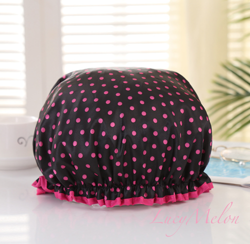 50 + Luxury Shower Cap Bath Hat Hair sleep Care womens waterproof double layer - Picture 35 of 64
