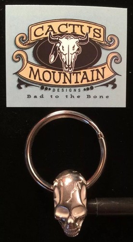 Handmade Heavy Duty Silver Tone Skull Key Chain Key Ring - Picture 4 of 4