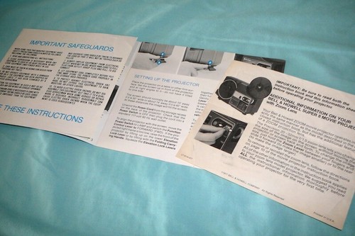 BELL & HOWELL SUPER 8 FILMPROJEKTOR BEDIENUNGSANLEITUNG MODELL LX18 TX17 - Bild 2 von 5