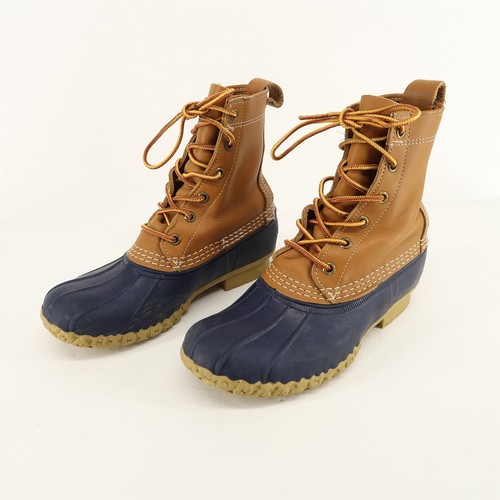 L.L. Bean Bean Stiefel 8" Damen 6 zweifarbig braun blau hergestellt in den USA Ente ungefüttert - Bild 3 von 14