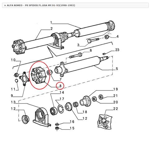 Transmission Shaft Joint Fiat 130 - Alfa Romeo 6 - Spider Pirelli For 60506907 - Picture 2 of 6
