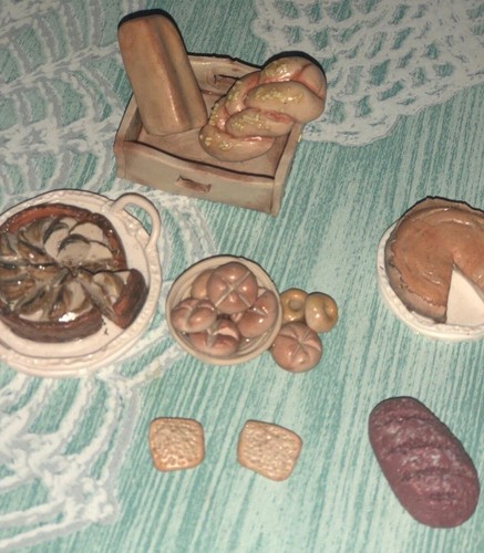 Miniatur Set Lebensmittel Handarbeit Für Kaufladen Puppenhaus Bäckerei - Bild 6 von 9