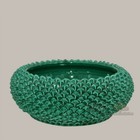 Half Pine Cone Vase Centerpiece Round In Caltagirone Ceramic