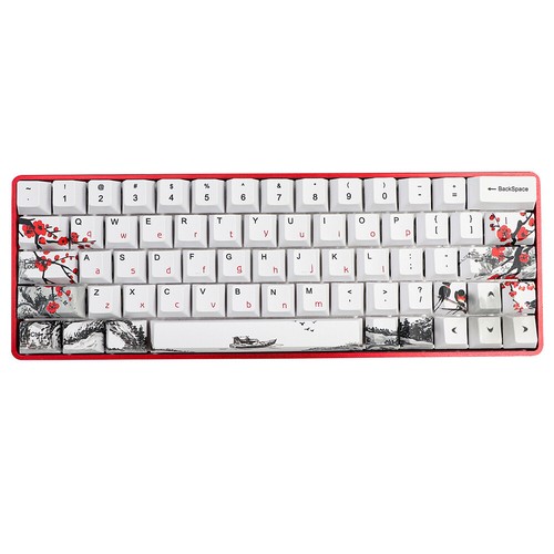 Plum Blossom Keycap 128Keys Set Cherry Profile PBT Keycaps Set for 61/64 - Picture 2 of 10