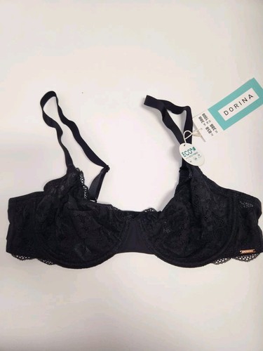 NWT! DORINA Sz 38D Rosa Non Padded Full Cup Lace Underwire Bra  Black - Picture 1 of 3