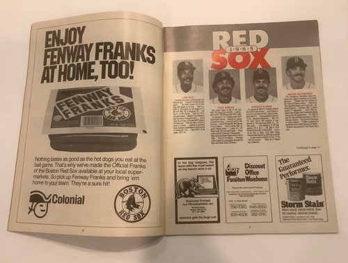 1985 Boston Red Sox Yearbook & Scorecard 2 Mag lot -Excellent - Picture 7 of 8