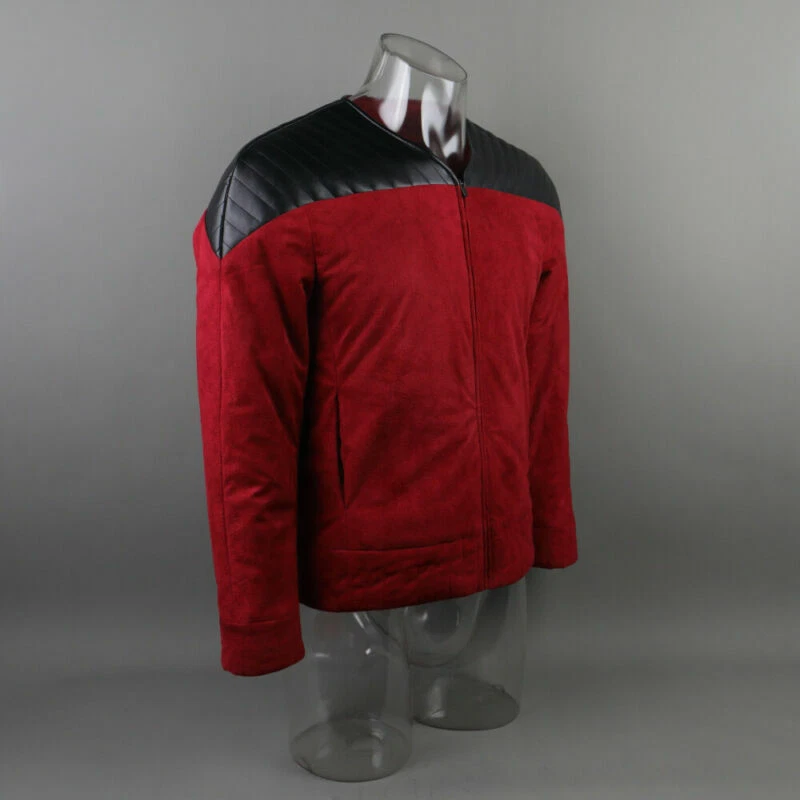 The Next Generation Capitán Picard Duty Uniforme Chaqueta TNG Disfraz Rojo Foto 3 de 4