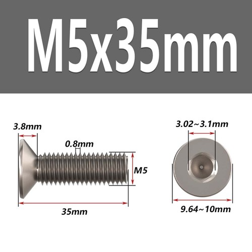 Perno de titanio TA2 M2 M3 M4 M5 M6 M8 M10 avellanado hexagonal cabeza plana tornillo de perno - Imagen 56 de 80