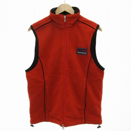 SPALDING FLEECE VEST LOGO EMBROIDERY L RED JS Used a27207044e692f08879addf374b4f
