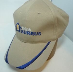 Vintage-90s-BURRUS-SEEDS-Farmers-Snapback-Hat-Cap-Embroidered-Navy-Khaki-Winter