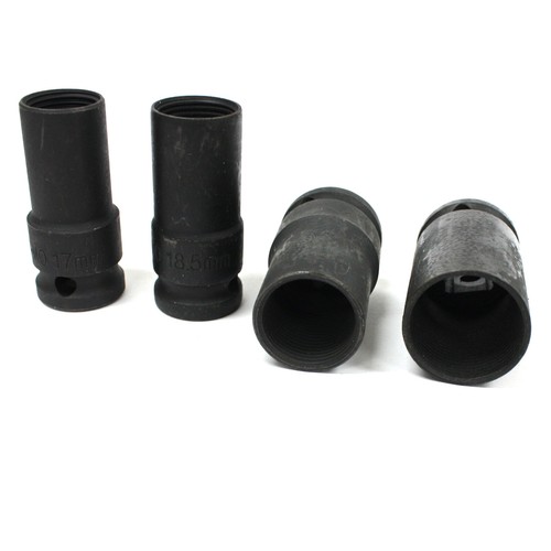 4pc Emergency Locking Wheel Nut Remover Lug 1/2" Dr. Socket 17 18.5mm 21.5 26mm - Foto 5 di 5