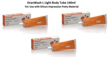3 x Zhermack Dental ORANWASH L Light Body 140ml Tube Silicone Impresion Putty