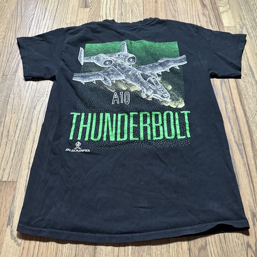 Vintage 1990s A10 Blackbird Double Sided Black Art Plane Herren T-Shirt Gr. M - Bild 11 von 11