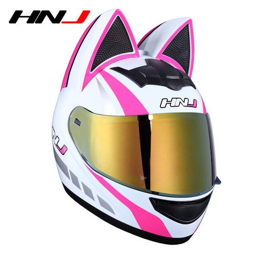 Women Motorcycle Helmet Removable Cat Ear Full Face Motocross Motorbike Helmets - Picture 16 of 16