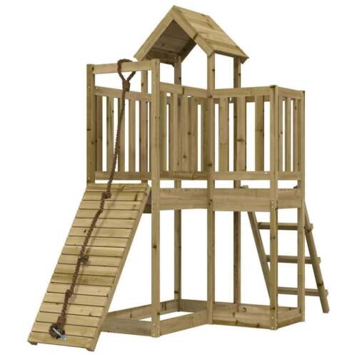 Spielturm mit Kletterwand Imprägniertes Kiefernholz - Bild 3 von 9