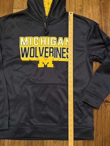 University Of Michigan Wolverines Performance Hoodie Sweatshirt Men Medium Blue - Picture 5 of 7