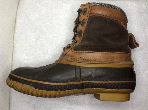 HH Brown Duck Feet Boots 8" Thinsulate Tan/Brown Mens Size 7 Handcrafted Vintage - Picture 4 of 9