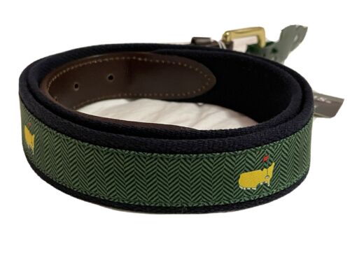 2023 Masters Green And BLUE VINEYARD VINES BELT!  Size 42-Flag Pin - 第 1/3 張圖片