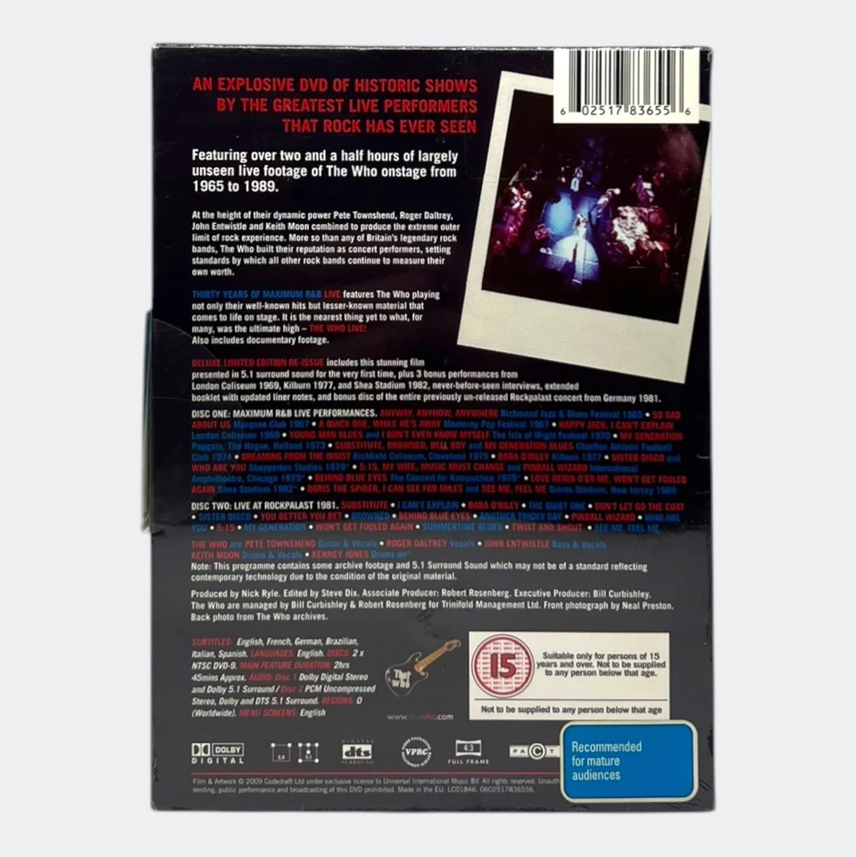 The Who: Maximum R&B Live [Deluxe Limited Ed] DVD - Region ALL NTSC - New Sealed - Image 3 of 4