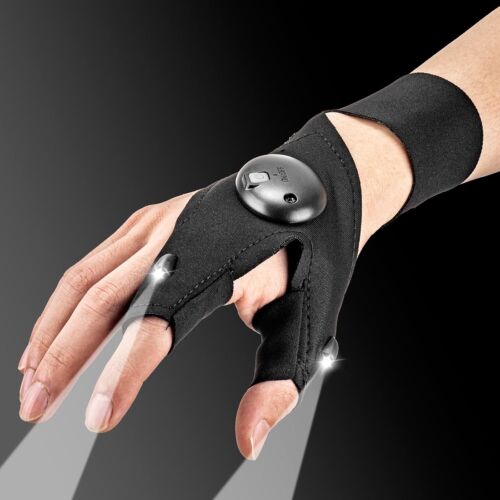 1 Paar Fingerhandschuhe mit LED Licht Taschenlampe Werkzeuge Outdoor Ausrüstung Rettung Taschenlampe - Bild 7 von 10