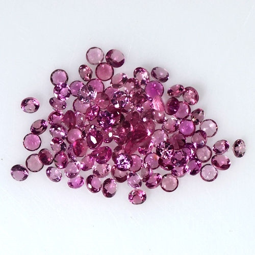 7.19 Cts Natural Top Quality Lot Tourmaline Gems Diamond Cut Round Brazil 2.5 mm - Picture 2 of 2