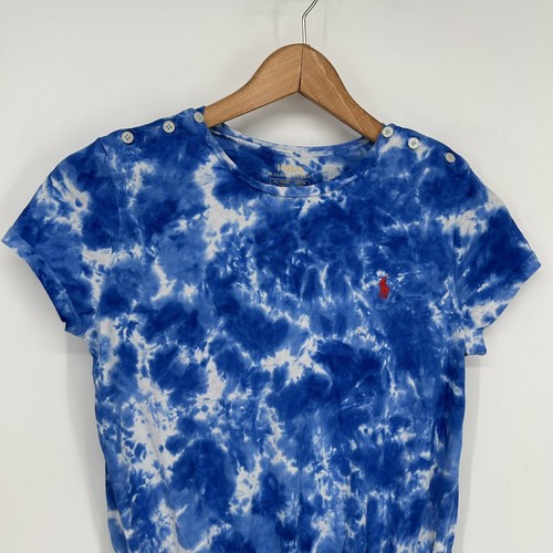 Polo Ralph Lauren Romper Girls Extra Large Blue Tie Dye Cotton Jersey - Picture 2 of 8