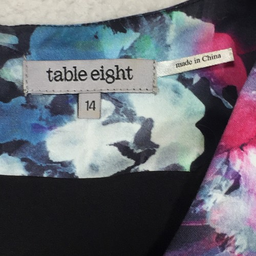 Table Eight Ladie's Sleeveless V Neck Rear Zip Floral Fit Flare Dress Size 14 - Picture 9 of 16