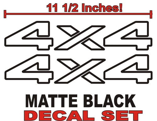 4x4 Truck Bed Decals, MATTE BLACK (Set) for Dodge Ram or Dakota - Picture 2 of 3
