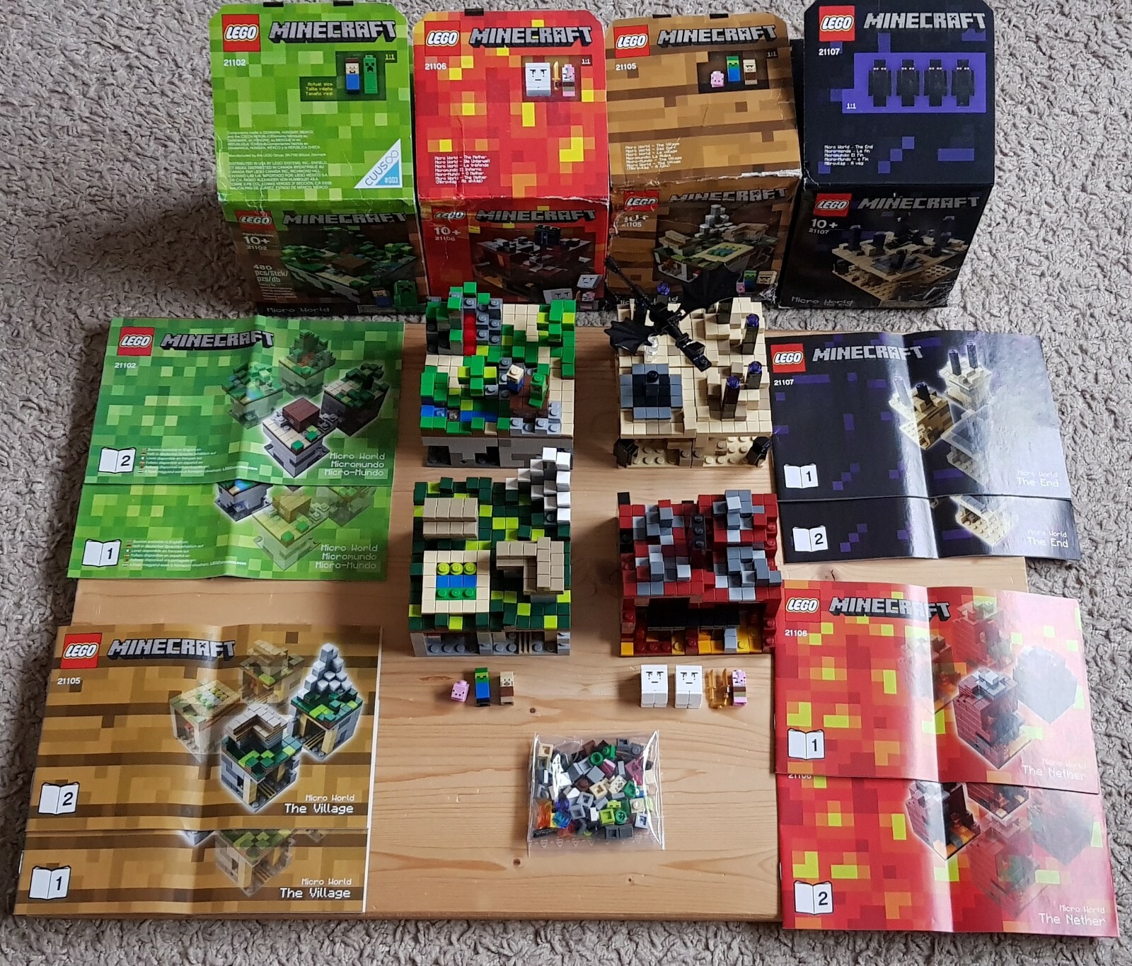 LEGO® Minecraft 21102 21105 21106 21107 Micro-World Dorf Ende Wald Nether LEGO® Minecraft 21102 21105 21106 21107 Micro-World Dorf Ende Wald Nether
