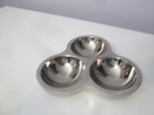 3-part divider Stainless metal serving tray Condiments, sauce appetizers snacks