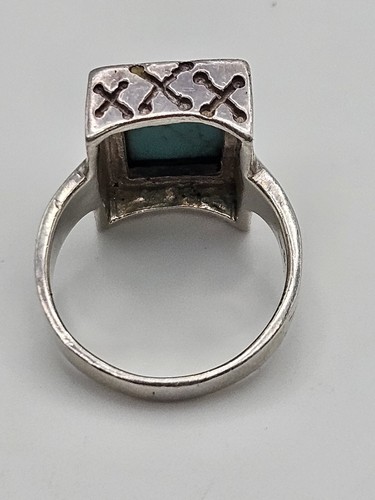Vintage NF Sterling Silver Blue Turquoise Ring Size 9 - Picture 4 of 9